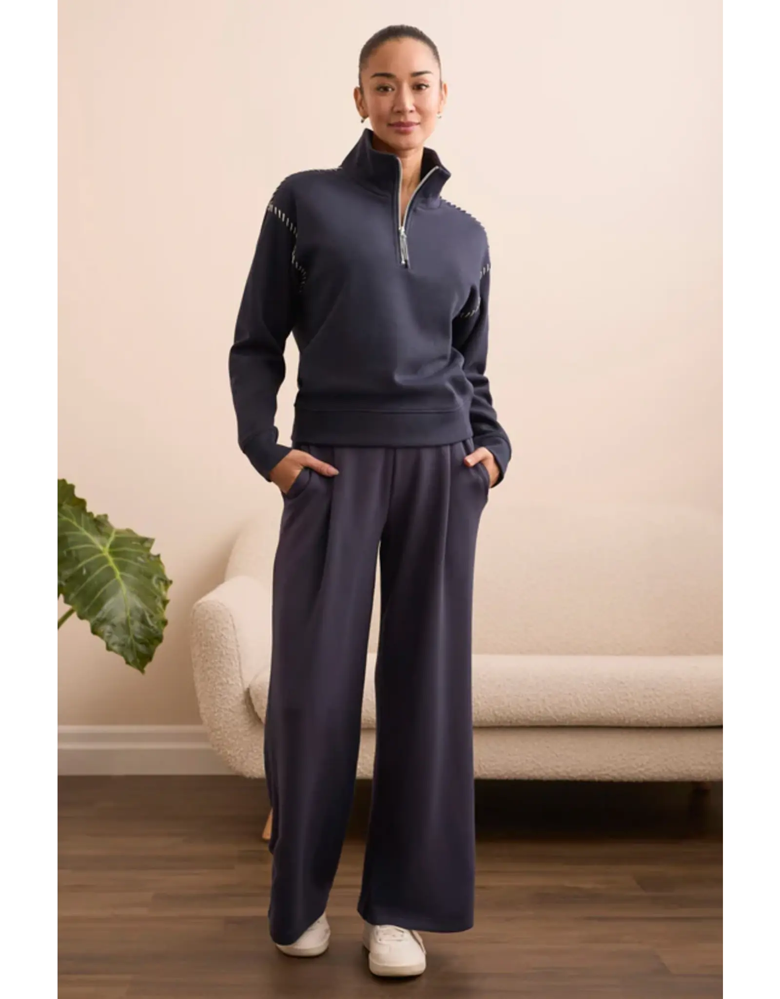 Tribal Tribal Techno Lux Wide Leg Pull-On Pants