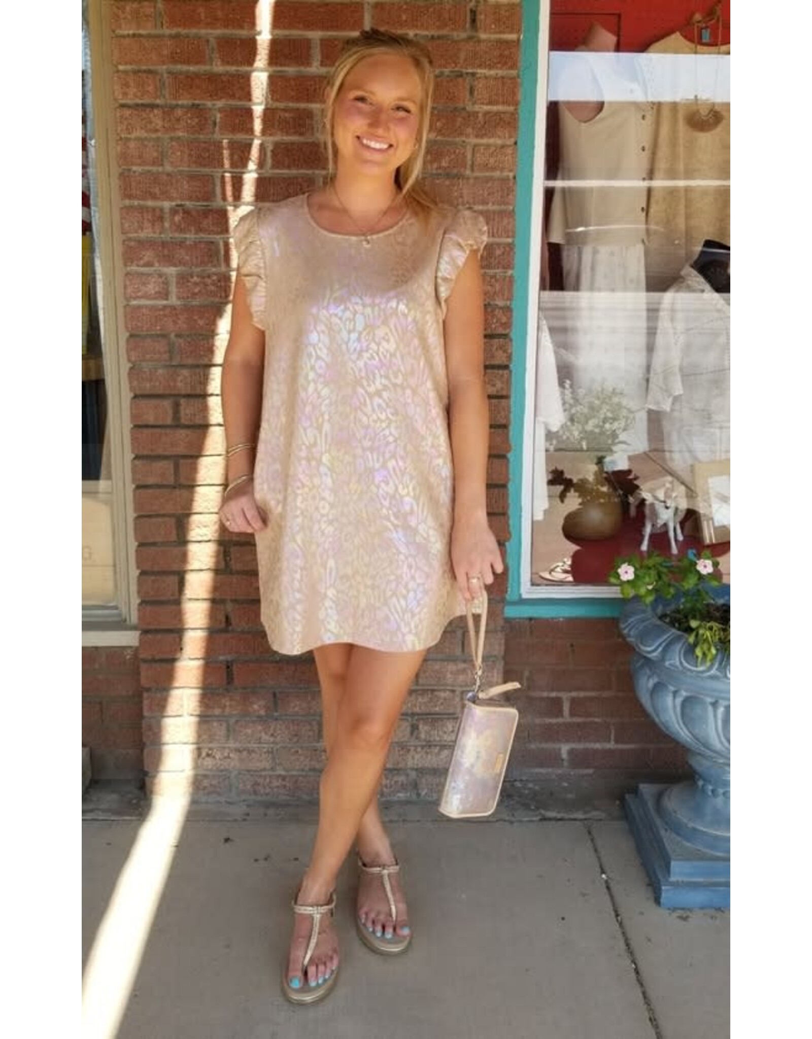 Nixie Metallic Animal Print Dress