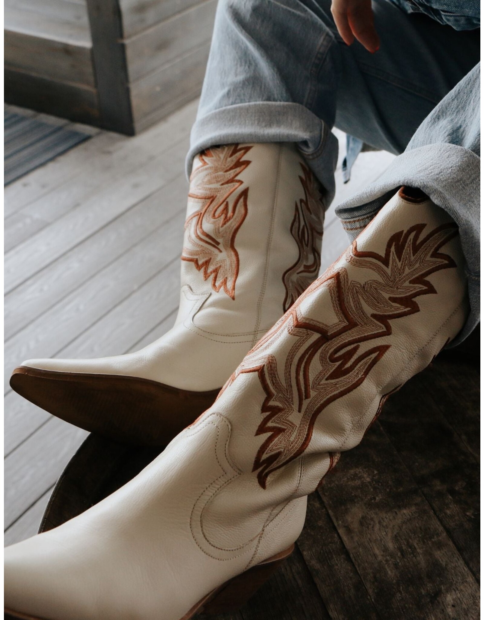 Stivali Dramen Cowboy Boot - Ivory Leather