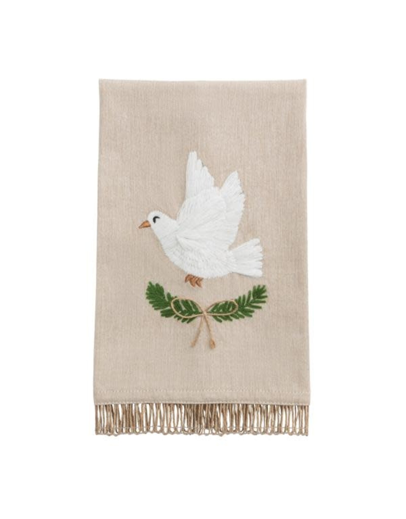 White Dove Embroidered Towel