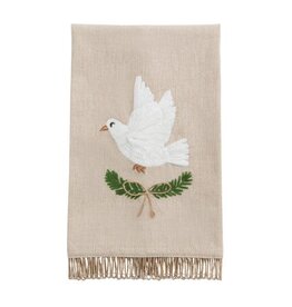 White Dove Embroidered Towel