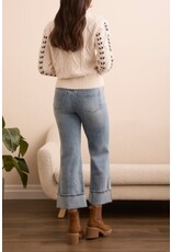 Tribal Tribal Cable-Knit 3/4 Sleeve Mock Neck Sweater