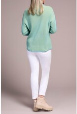 Tribal Tribal Combed Cotton Two-Tone Rib Funnel Neck Sweater