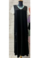 Tribal Tribal Textured Linen Sleeveless Cargo Dress