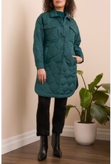 Tribal Tribal Long Quilted Button-Up Jacket with Pockets