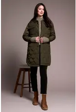 Tribal Tribal Long Quilted Button-Up Jacket with Pockets