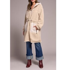 Tribal Tribal Long Sleeve Zip Front Coat with Hood & Lining