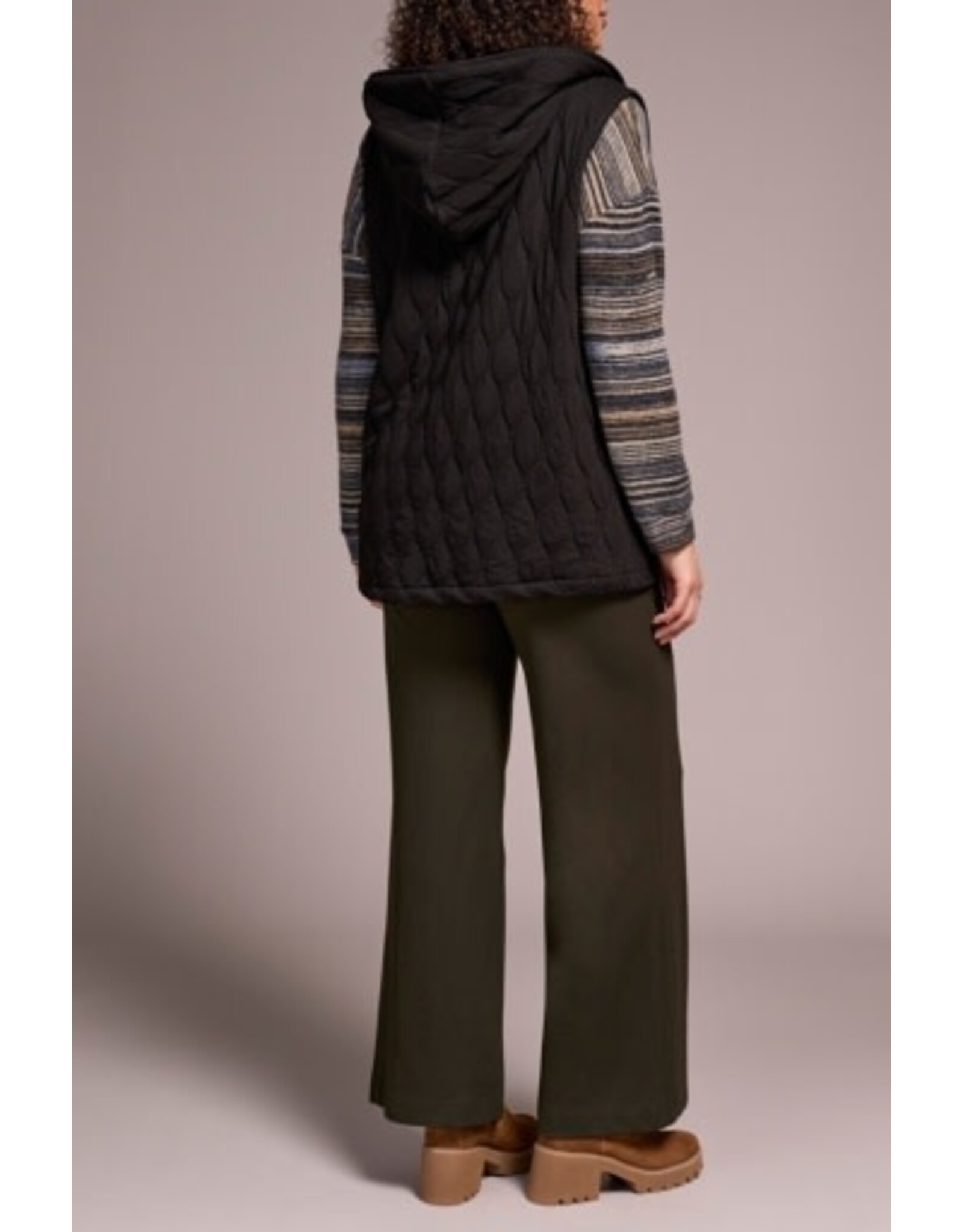 Tribal Tribal Quilted Cotton Long Hooded Vest