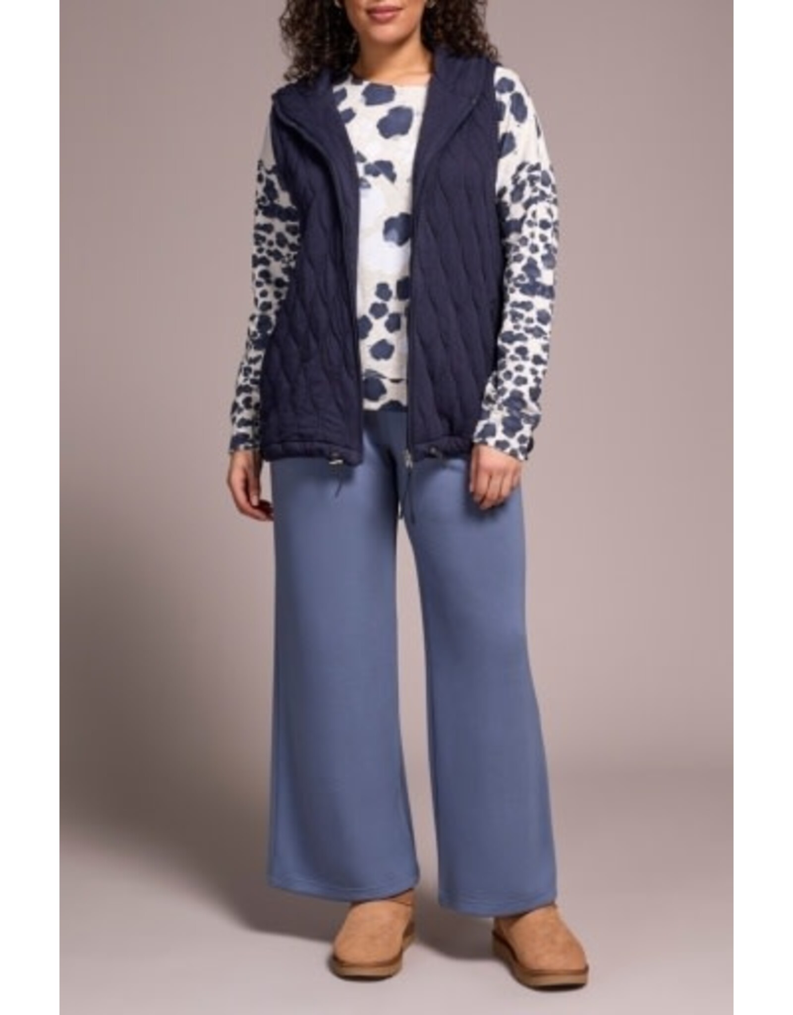 Tribal Tribal Quilted Cotton Long Hooded Vest