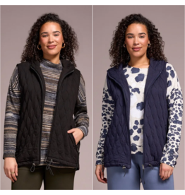 Tribal Tribal Quilted Cotton Long Hooded Vest