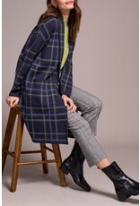 Tribal Tribal Double Knit Long Plaid Coatigan