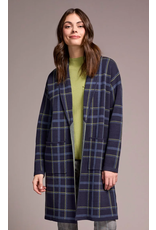 Tribal Tribal Double Knit Long Plaid Coatigan