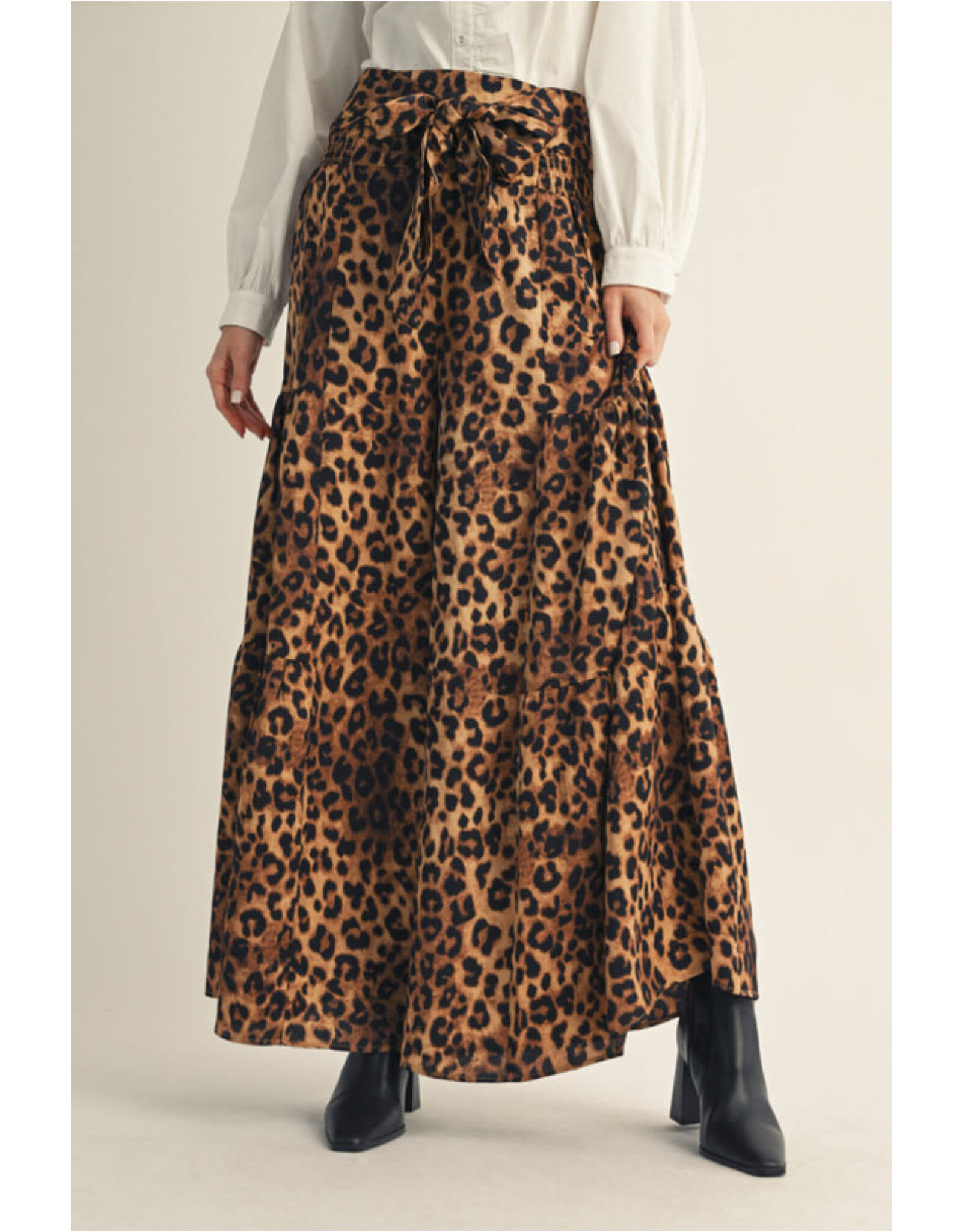 Leo Leopard Print Tiered Pants