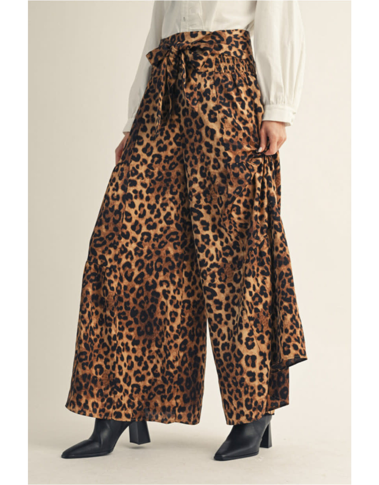 Leo Leopard Print Tiered Pants