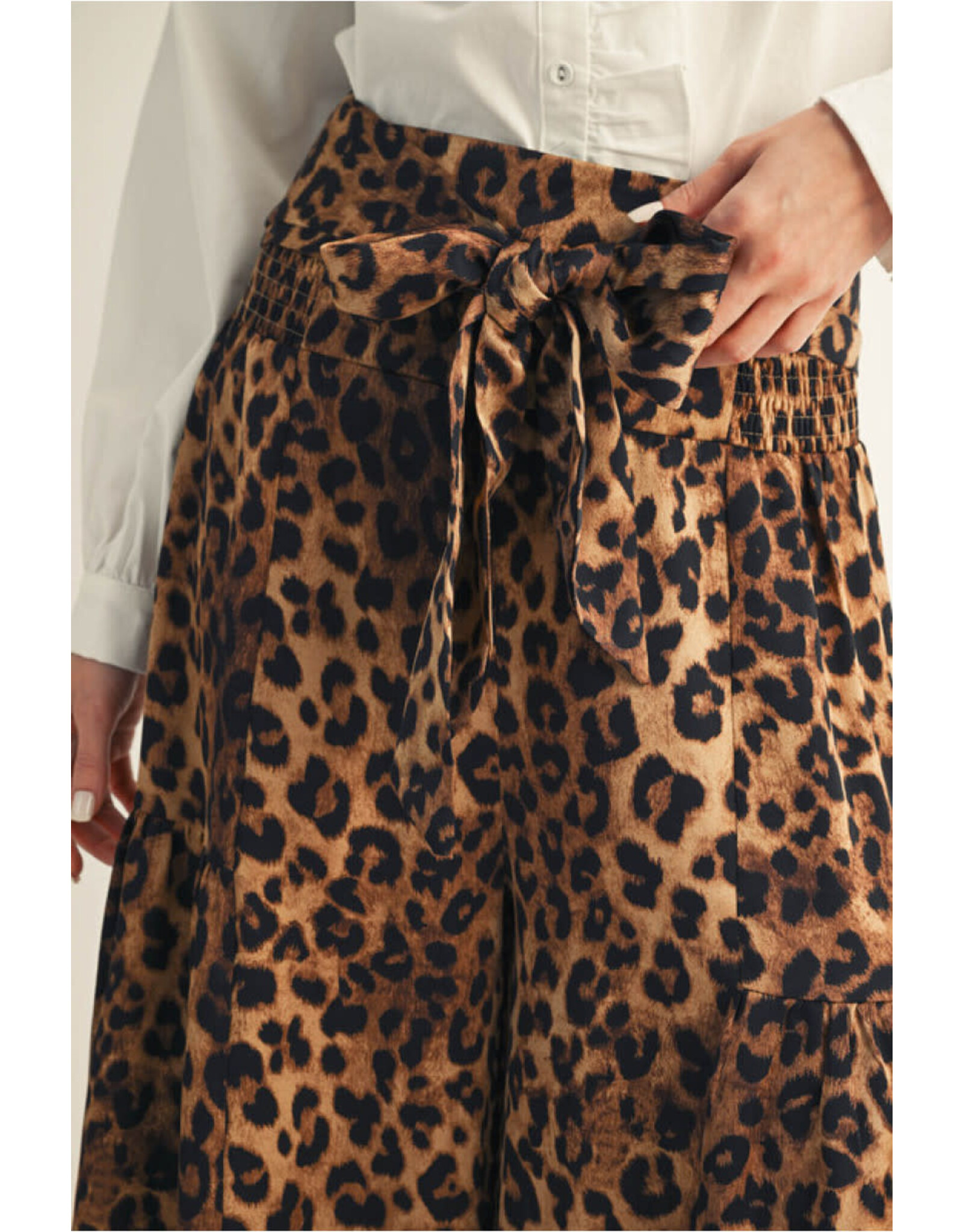 Leo Leopard Print Tiered Pants