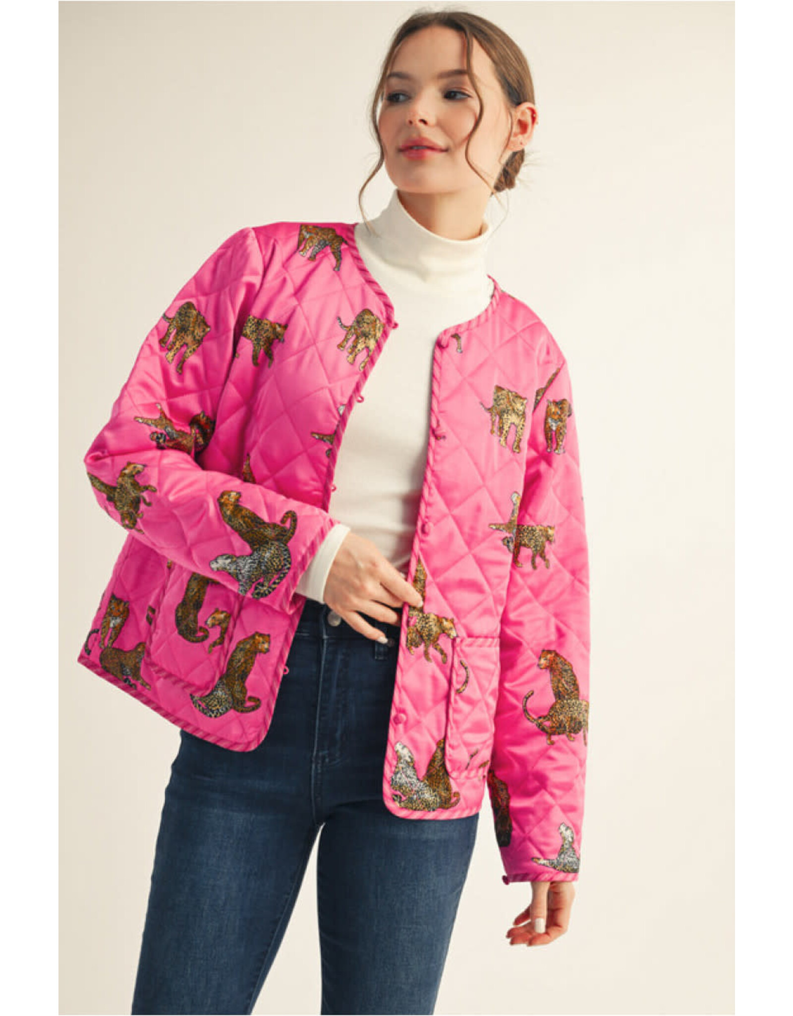Lenora Hot Pink Leopard Jacket