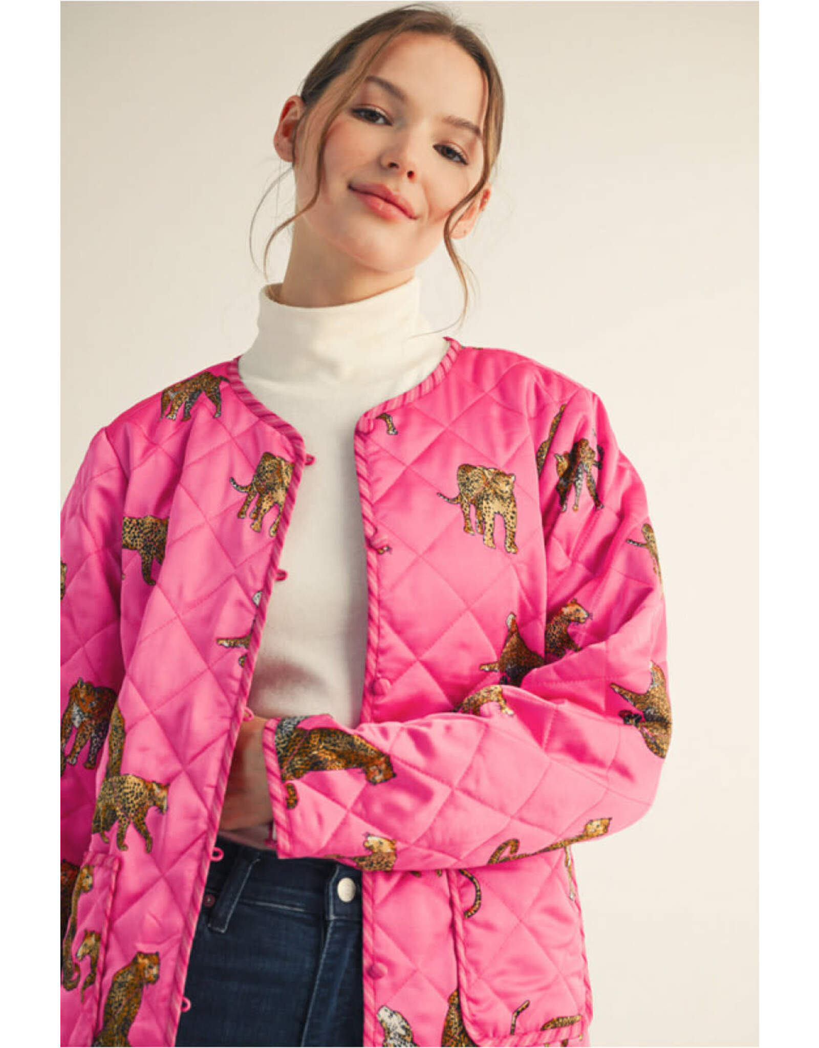 Lenora Hot Pink Leopard Jacket