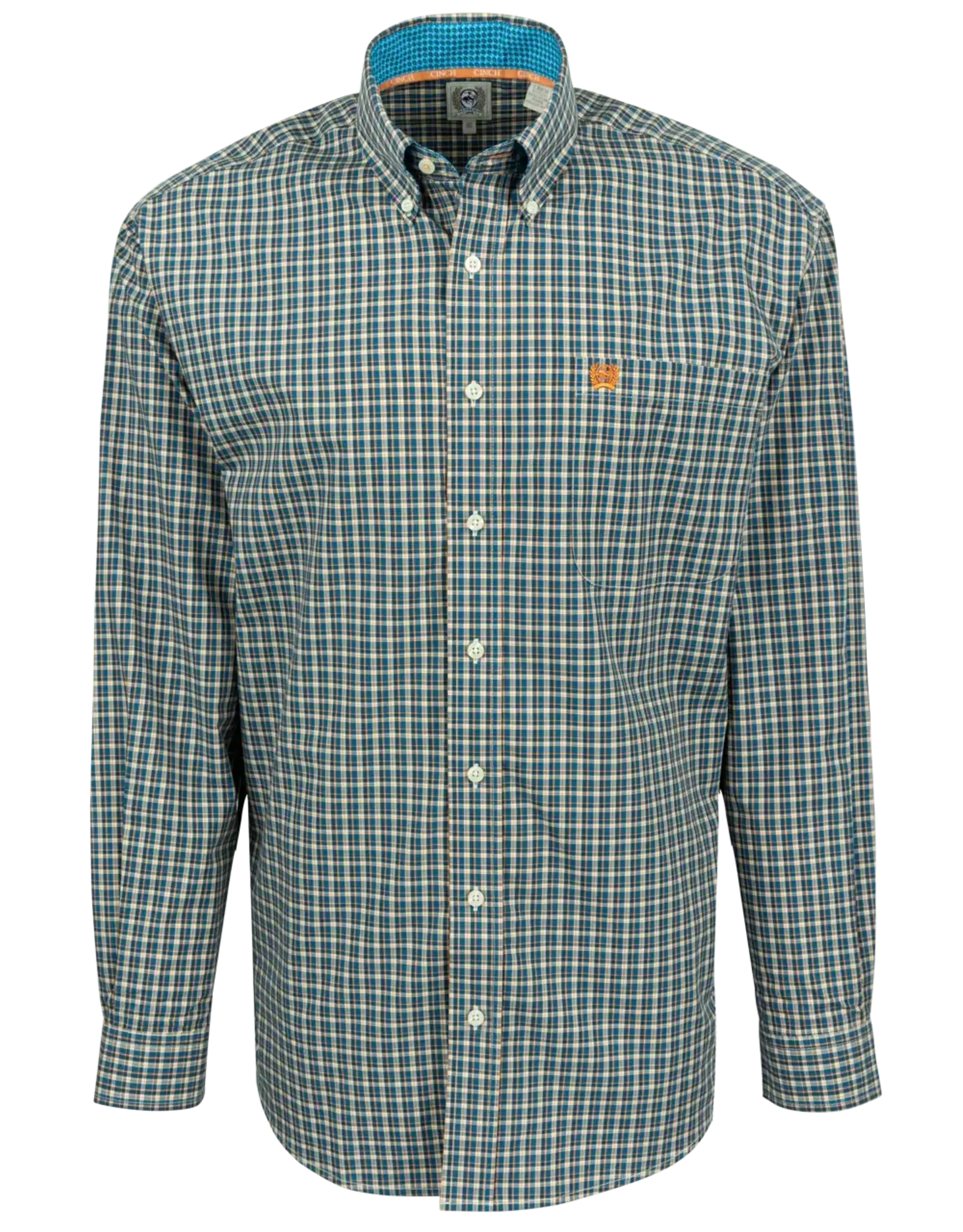 Cinch Cinch Men's Long Sleeve Blue Plaid Shirt