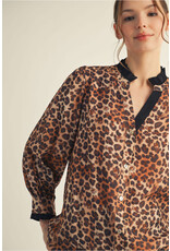Alisha Leopard V-Neck Top