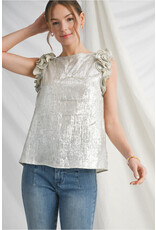 Georgina Metallic Crinkle Top