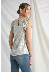 Georgina Metallic Crinkle Top