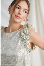 Georgina Metallic Crinkle Top