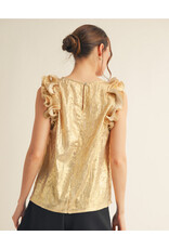 Georgina Metallic Crinkle Top