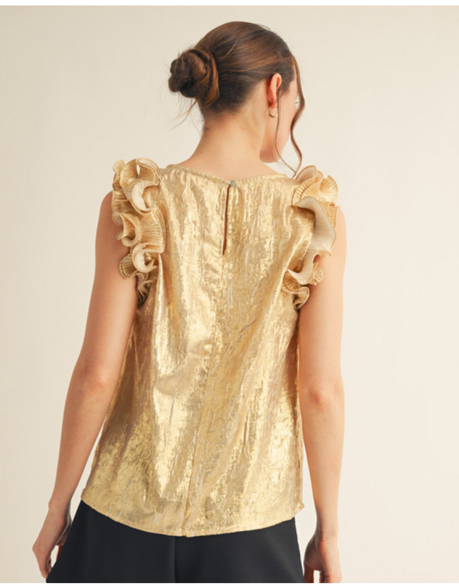 Georgina Metallic Crinkle Top