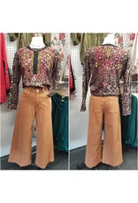 Johnny Was Johnny Was Mixed Media Henley T-Shirt Malaya