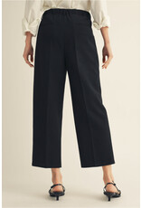 Aranza Elastic Waist Straight Black Slacks