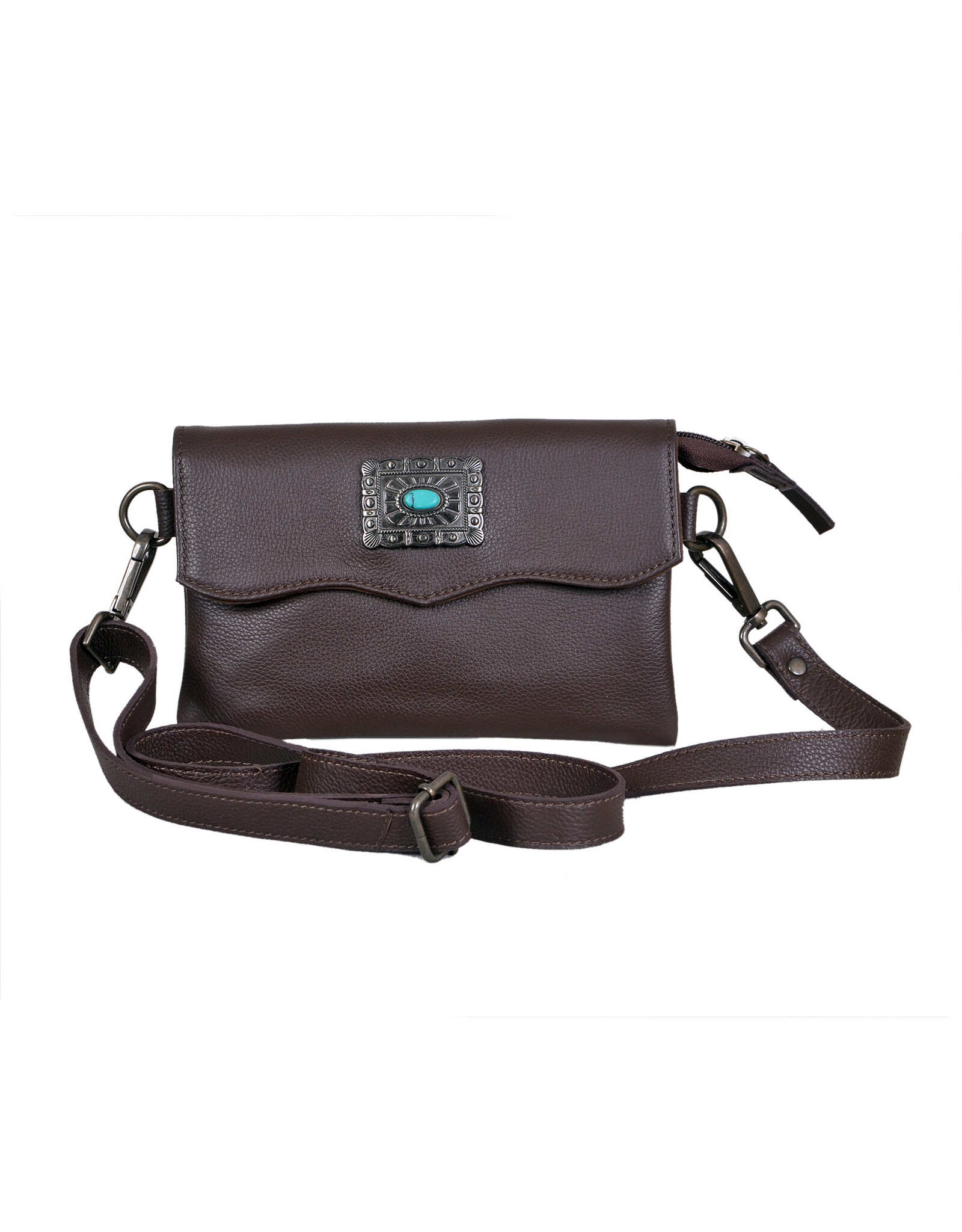 Crossbody Plain Soft Leather With Concho