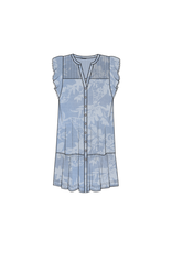 Tribal Tribal Ruffle Sleeve Button Down Dress