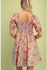 Sefarina Square Neck Floral Print Dress