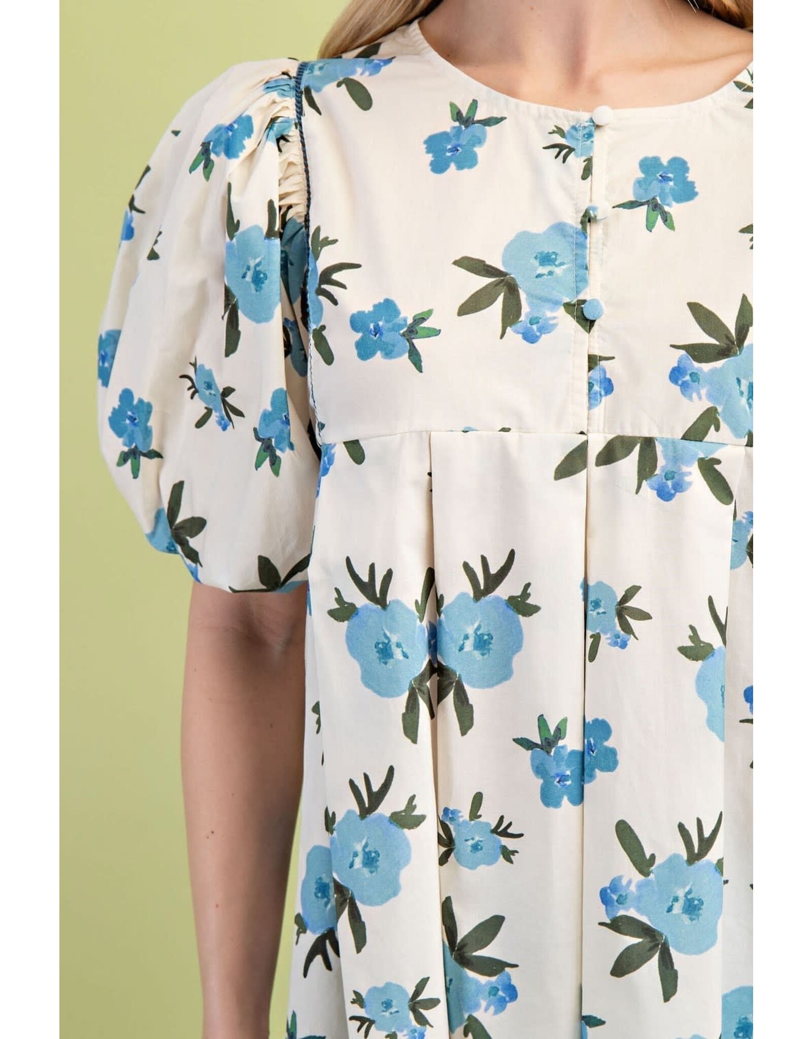 Rosario Floral Print Pleated Top