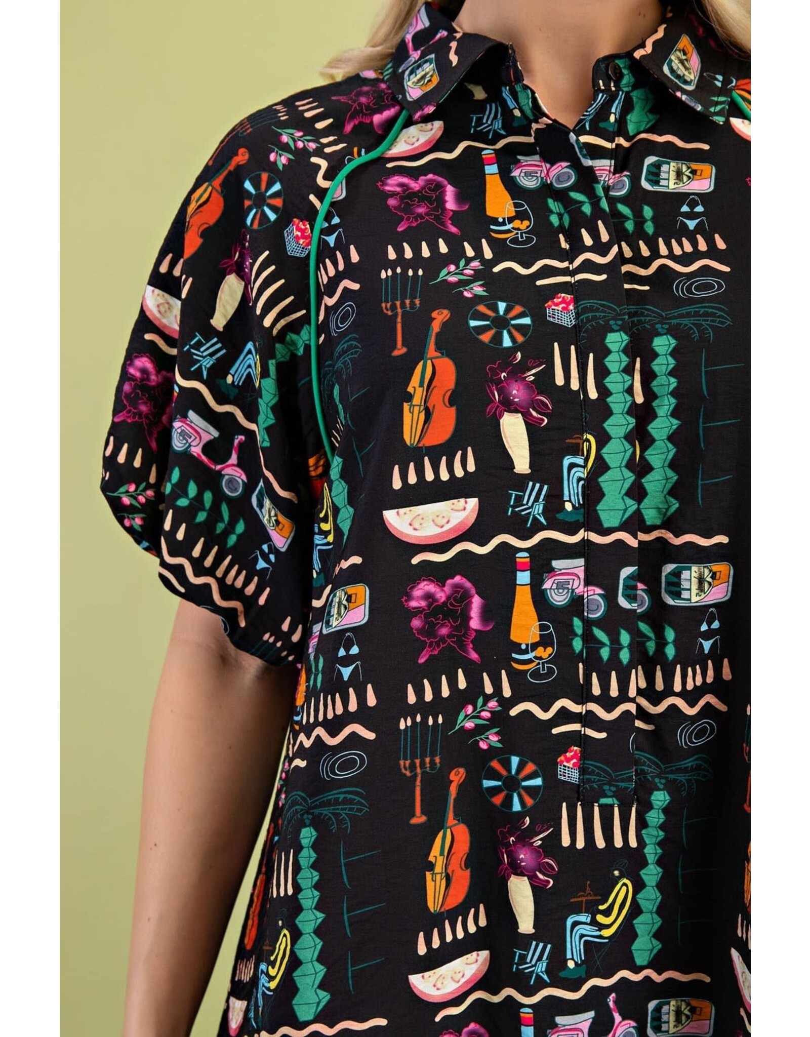 Lucilla Black Print Midi Dress