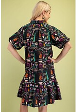 Lucilla Black Print Midi Dress
