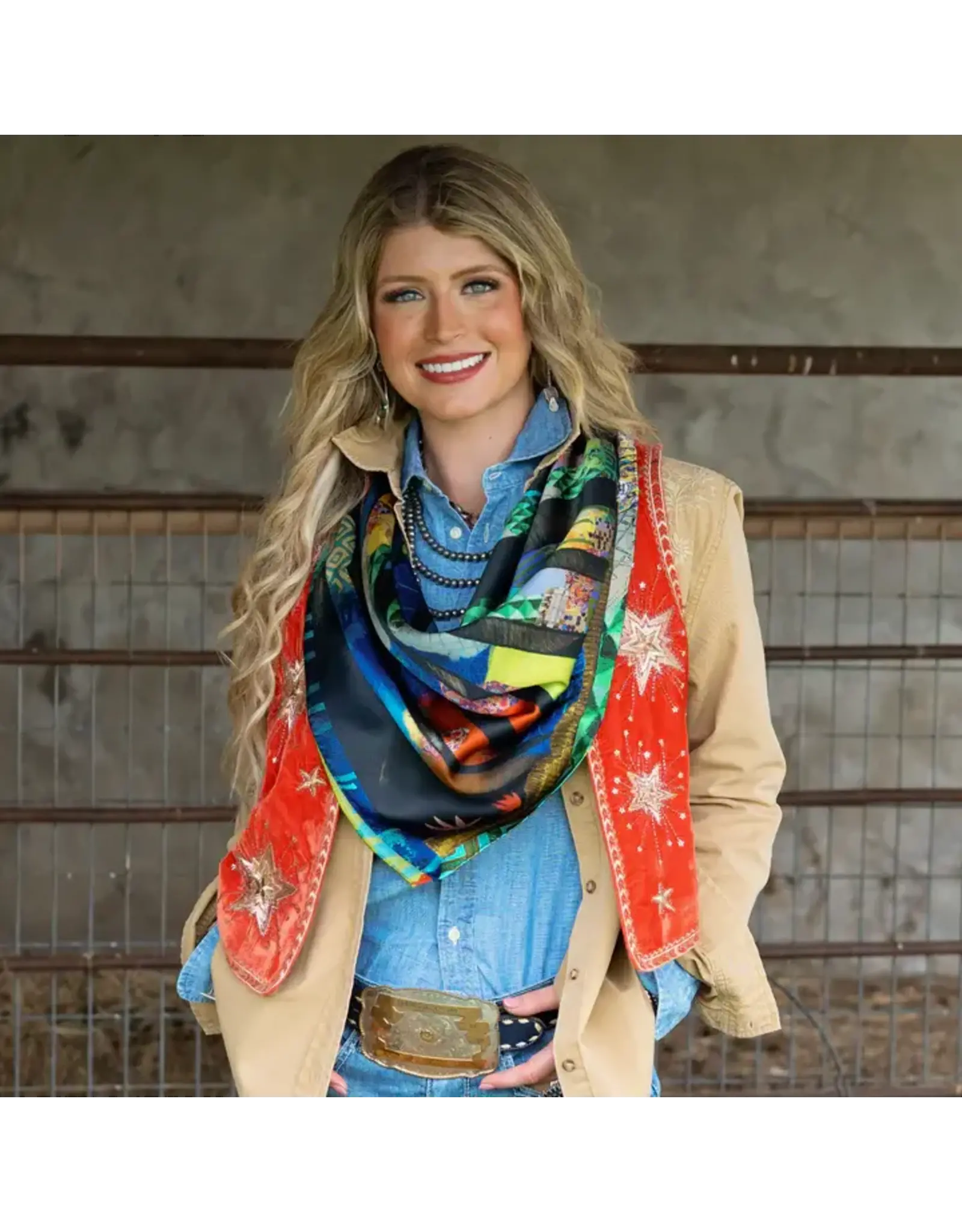 Fringe Scarves Fringe Painted Ruins Shorty