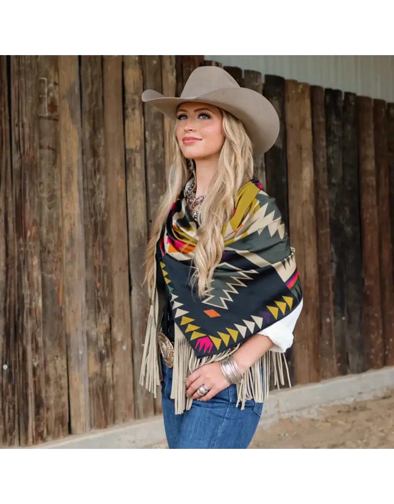 Fringe Scarves Fringe Cross Me Shorty Black