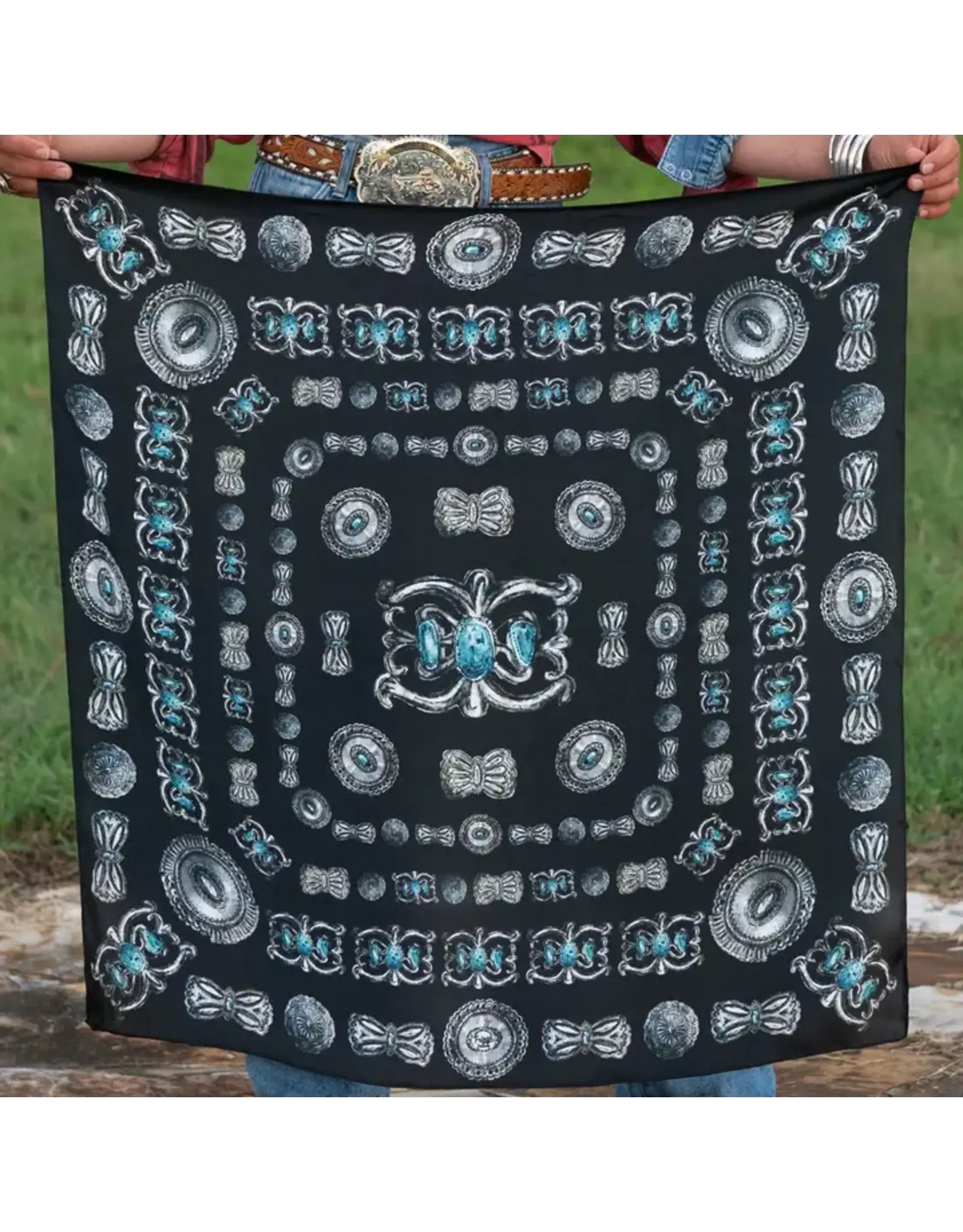 Fringe Scarves Fringe Turqs and Conchos Shorty Black