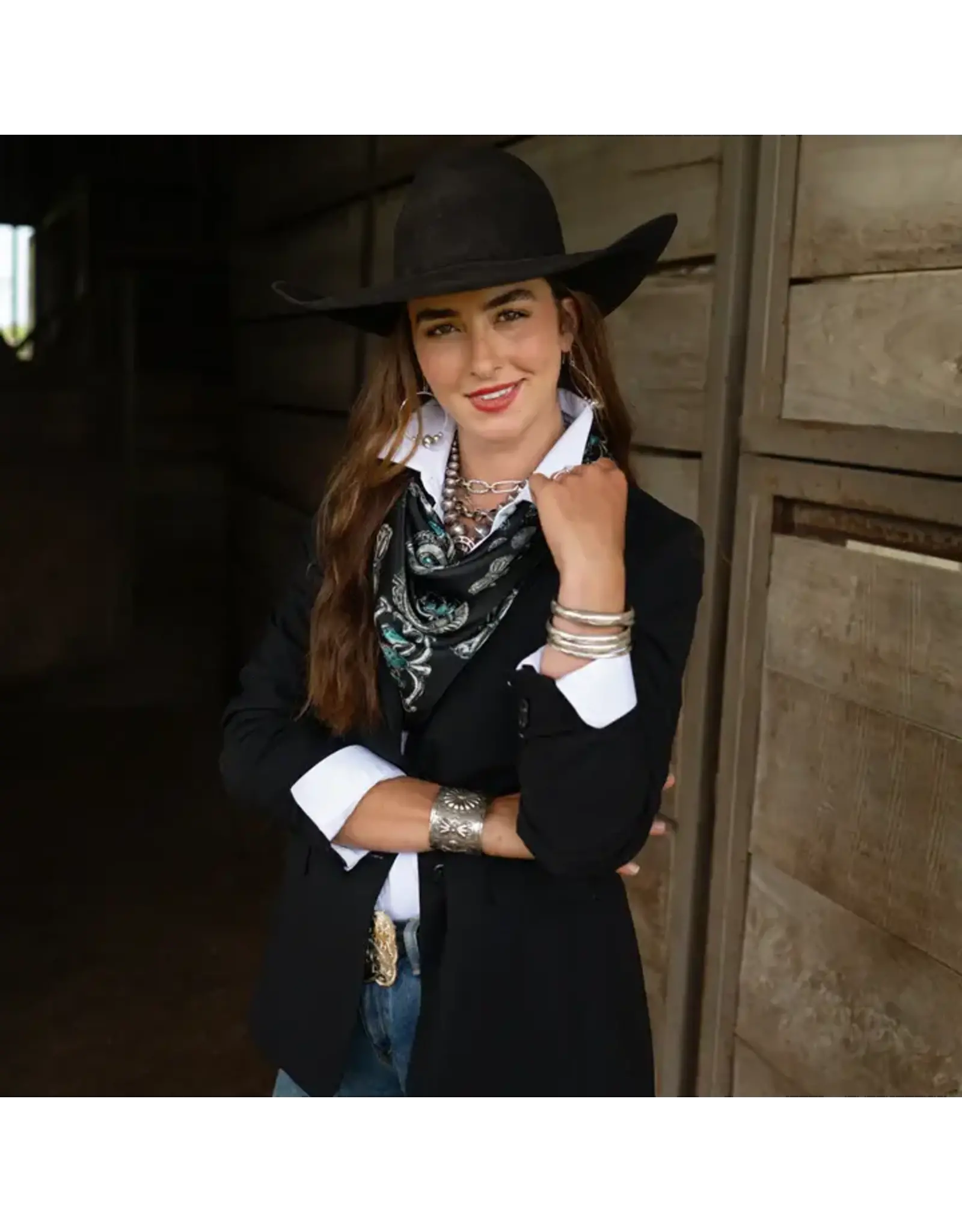 Fringe Scarves Fringe Turqs and Conchos Shorty Black