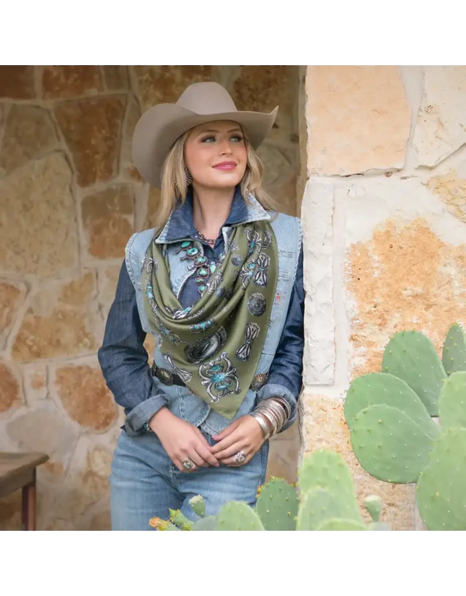 Fringe Scarves Fringe Turqs and Conchos Shorty Sage