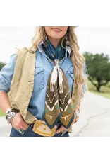 Fringe Scarves Fringe Hooked Shorty Brown