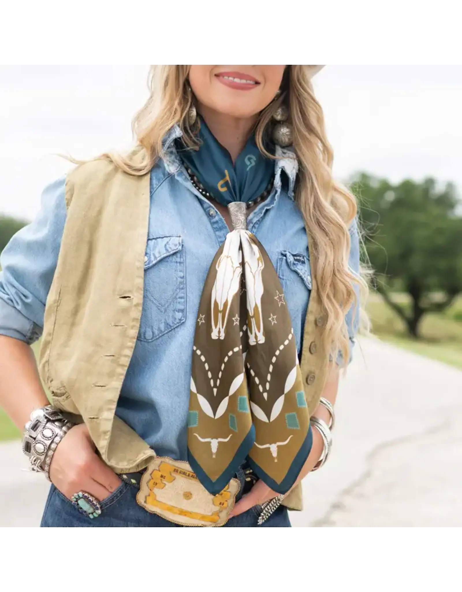 Fringe Scarves Fringe Hooked Shorty Brown