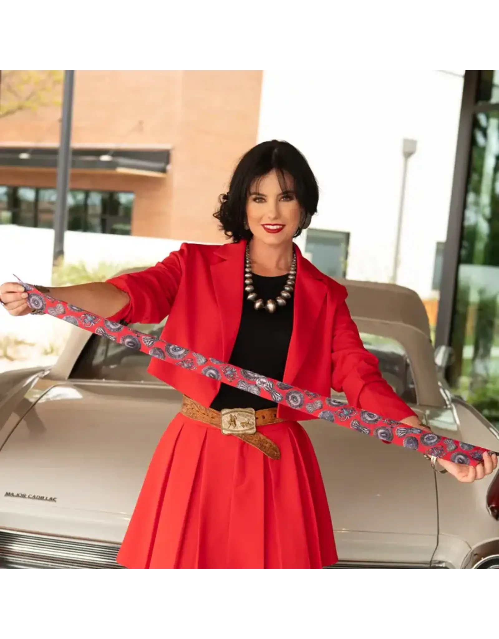 Fringe Scarves Fringe Big Concho Twilly Red