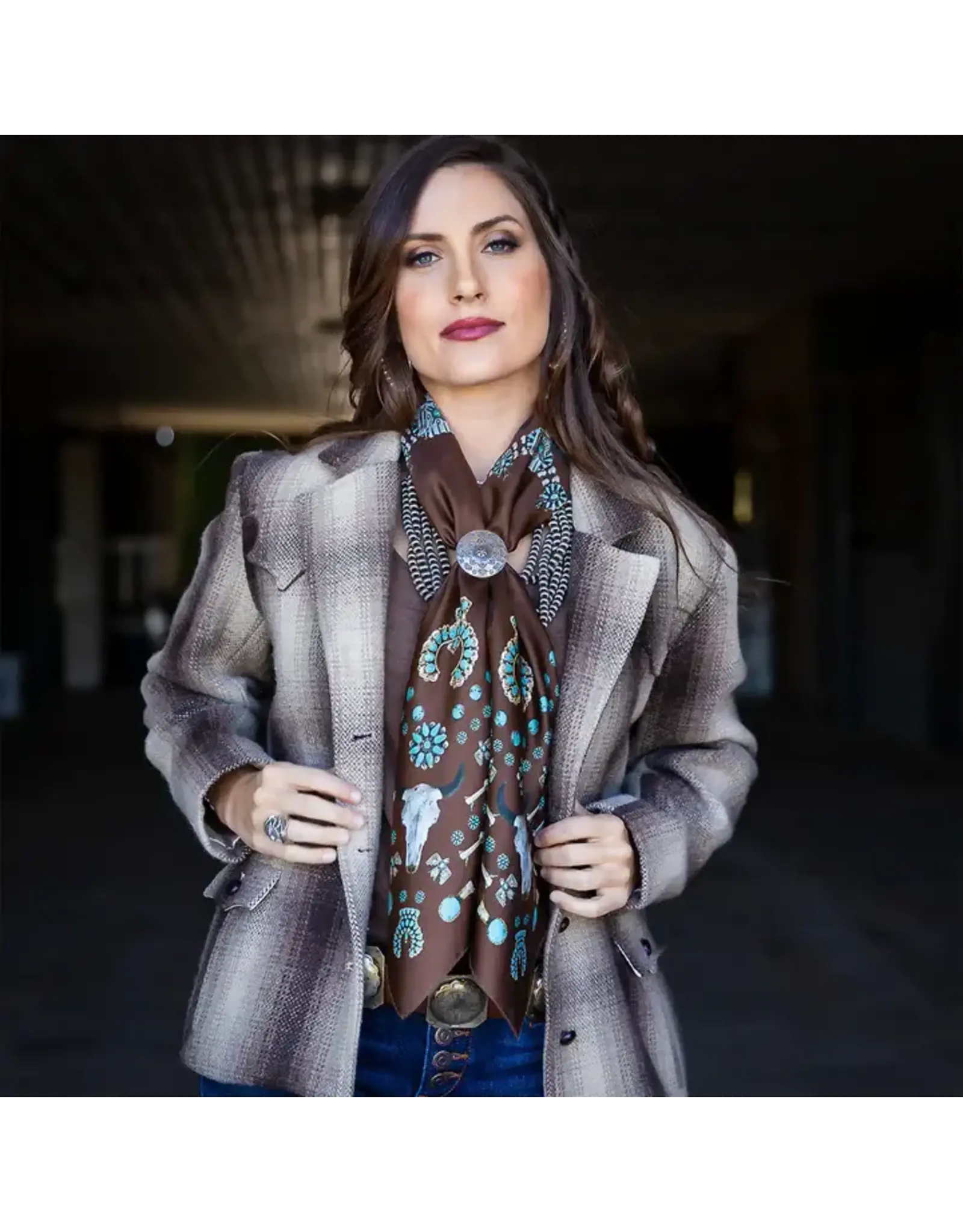 Fringe Scarves Fringe Squash Blossom Shorty Brown