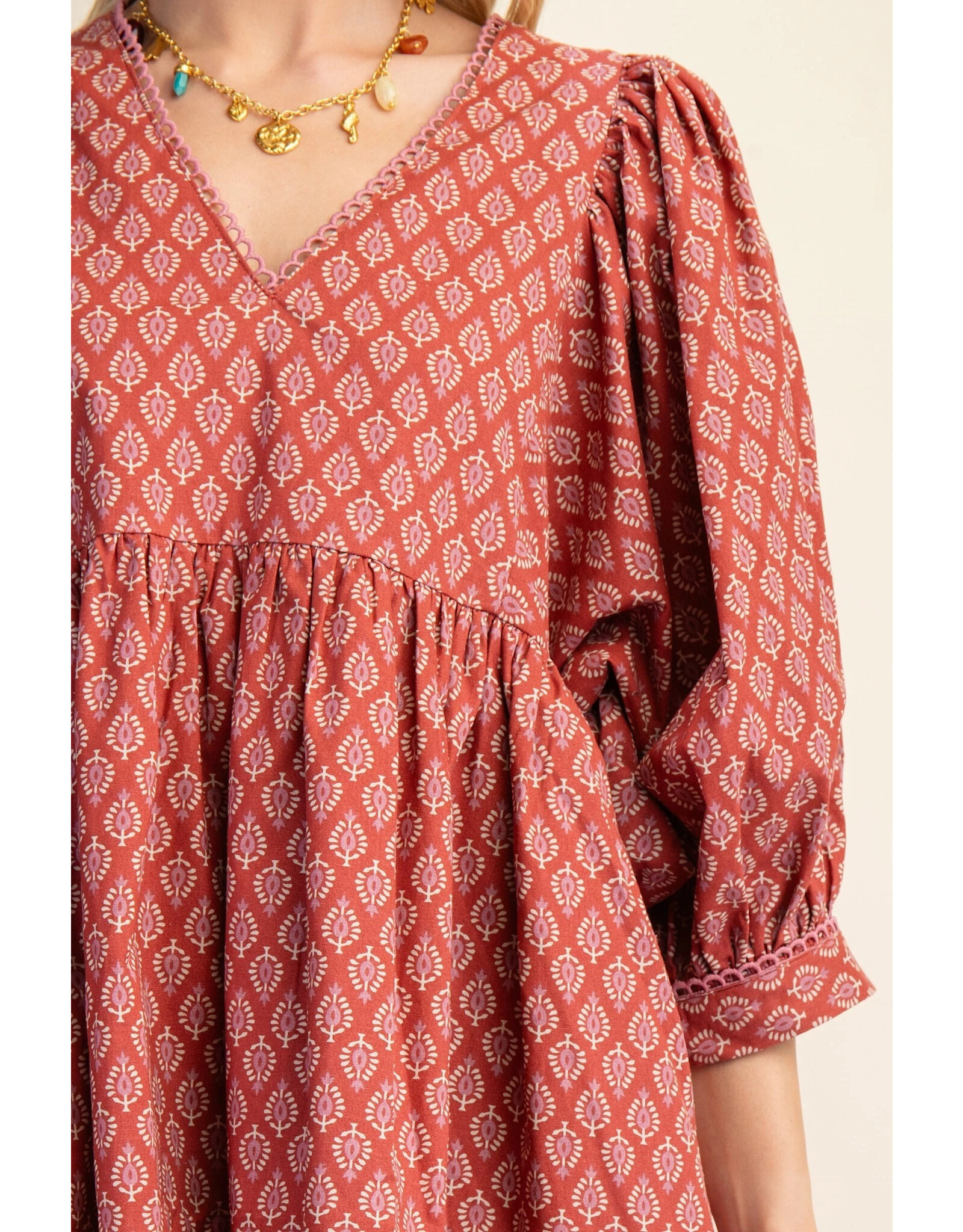 Florencia Mini Dress with Puff Sleeves