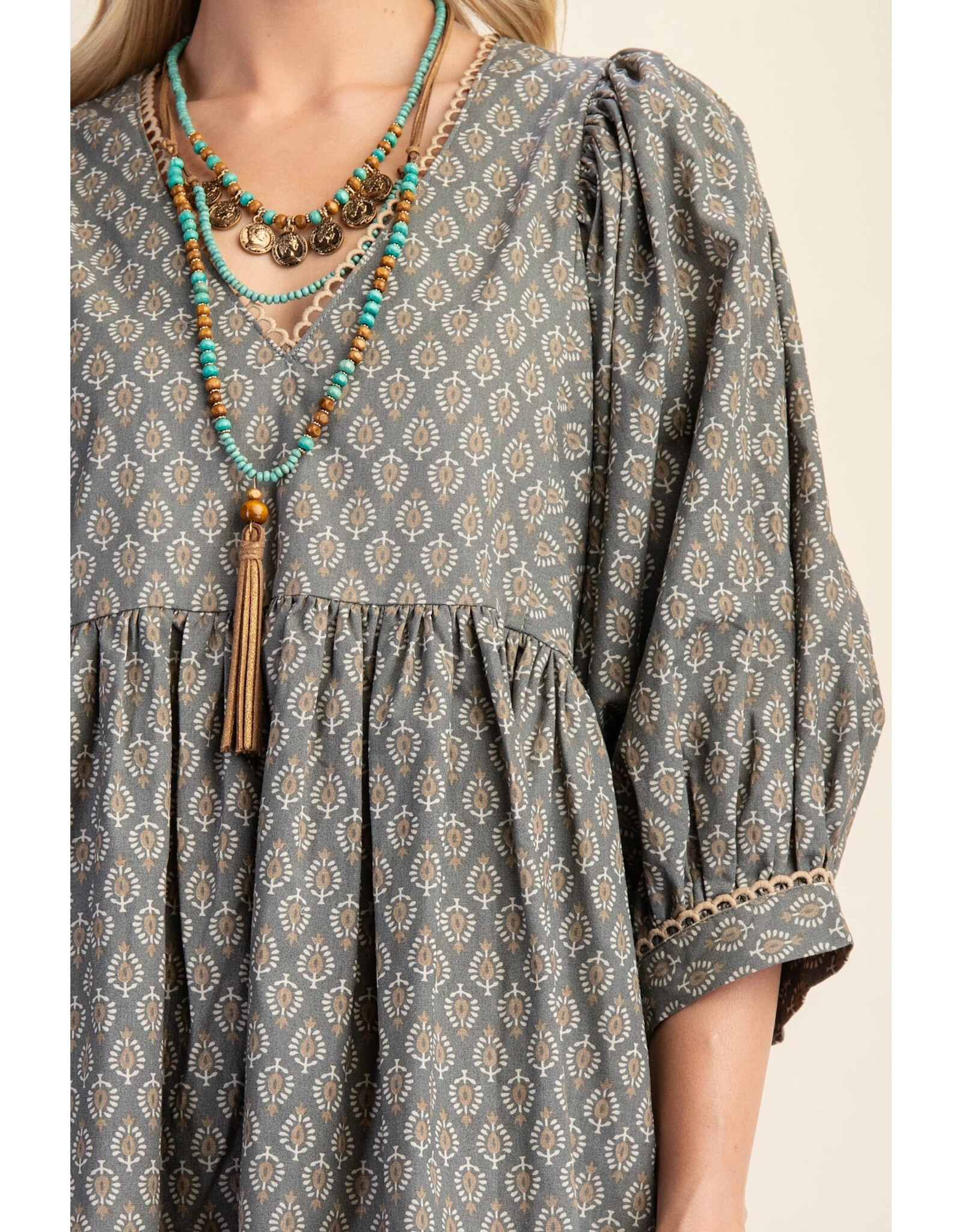 Florencia Mini Dress with Puff Sleeves