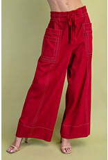 Lorca Wide Leg Pants With Contrast Stitching