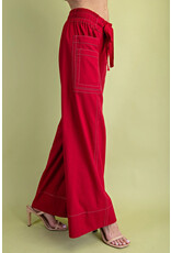 Lorca Wide Leg Pants With Contrast Stitching