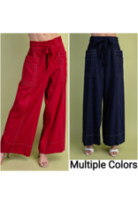 Lorca Wide Leg Pants With Contrast Stitching